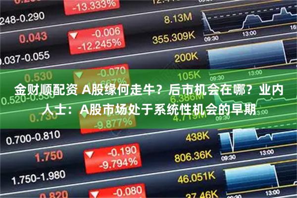 金财顺配资 A股缘何走牛?后市机会在哪?业内人士:A股市场处于系统性机会的早期